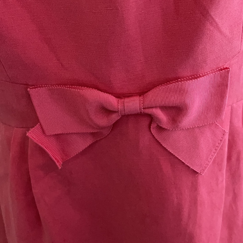 LK Bennett sleeveless coral silk & linen dress 8 - Picture 3 of 8